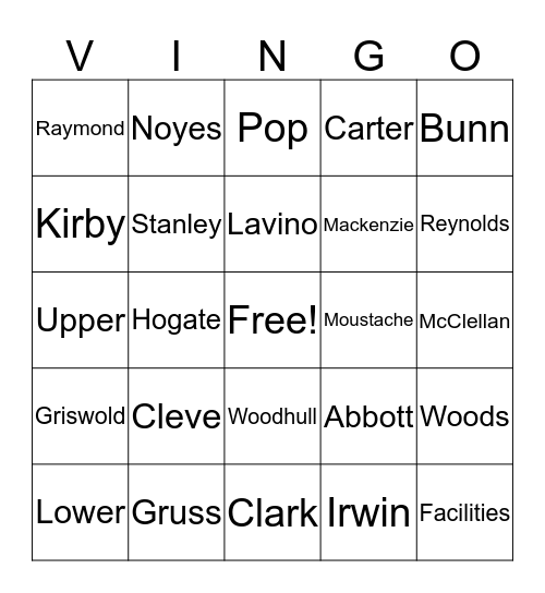 L'VINGO Bingo Card