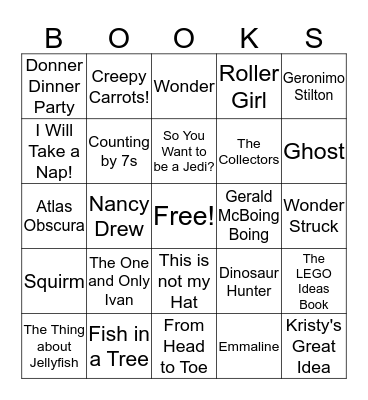 Book BINGO Card