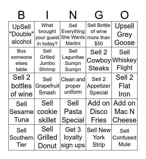G&M Bingo Card