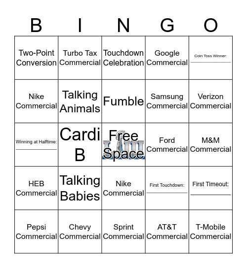 SUPER BOWL BINGO Card