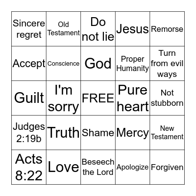 Lesson BINGO Card