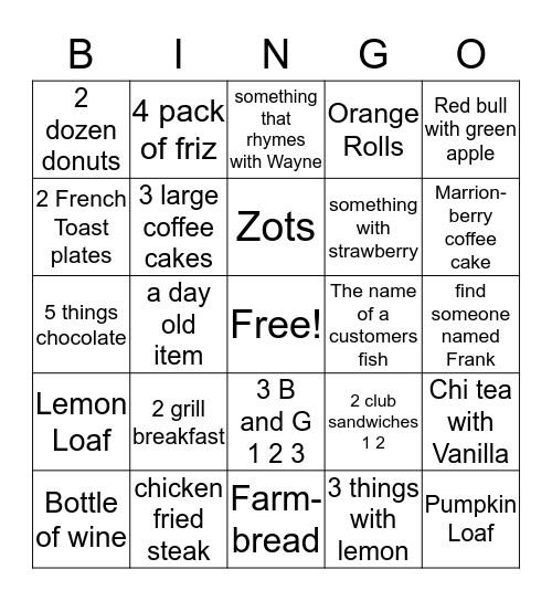 2-2-2019 Bingo Card