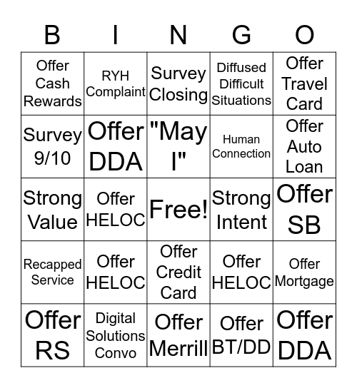 Post Super Bowl Bingo Card