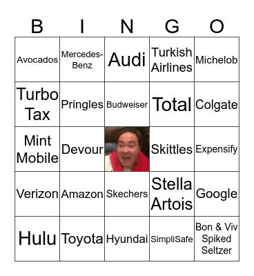 Super Bowl Commercial Bingo!!! Bingo Card