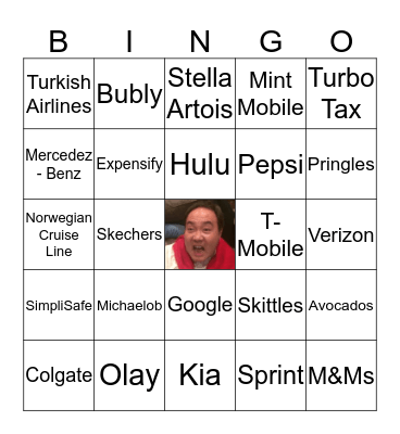 Super Bowl Commerical Bingo!!!! Bingo Card