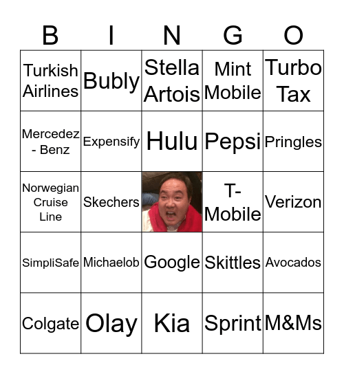 Super Bowl Commerical Bingo!!!! Bingo Card
