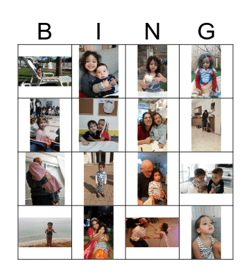 Shani's 4th Birthday Bingo Card