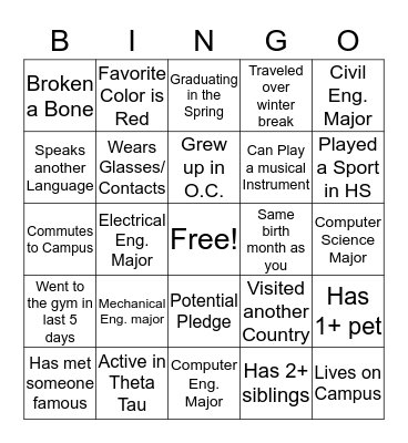 Meet the Bros Bingo!!! Bingo Card