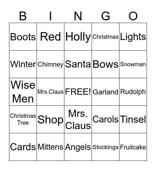 CHRISTMAS BINGO Card