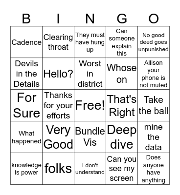 Telecon fun Bingo Card