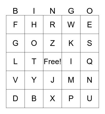 ABC BINGO Card