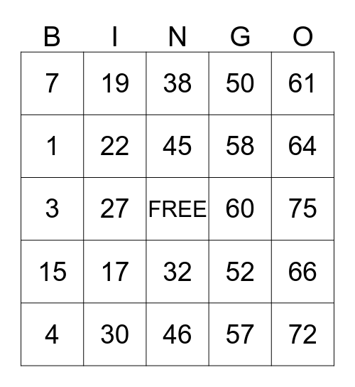 duhVUz - Bingo #__ Bingo Card