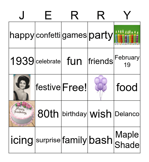 Happy Birthday Bingo Card