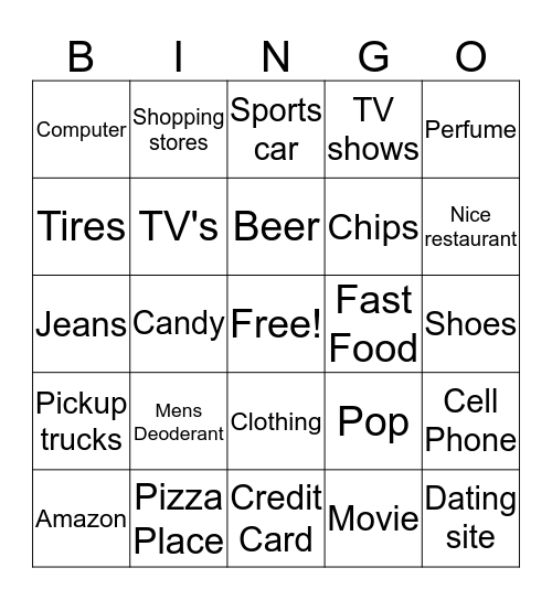 Super Bowl Bingo Card