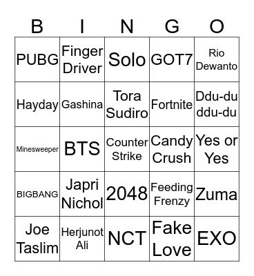 Detrian Bingo Card