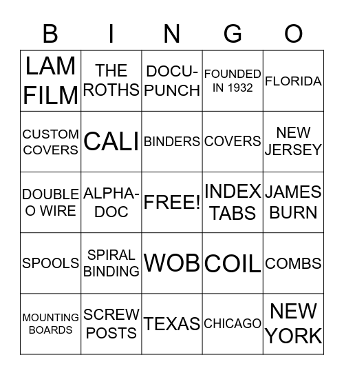 SPIRAL BINDING CHRISTMAS BINGO Card