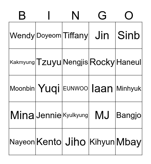 ENAEUNWOO97 Bingo Card