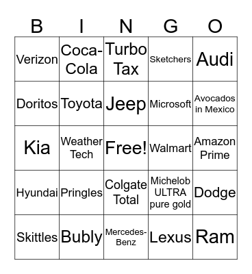 Commercial Bingo Card