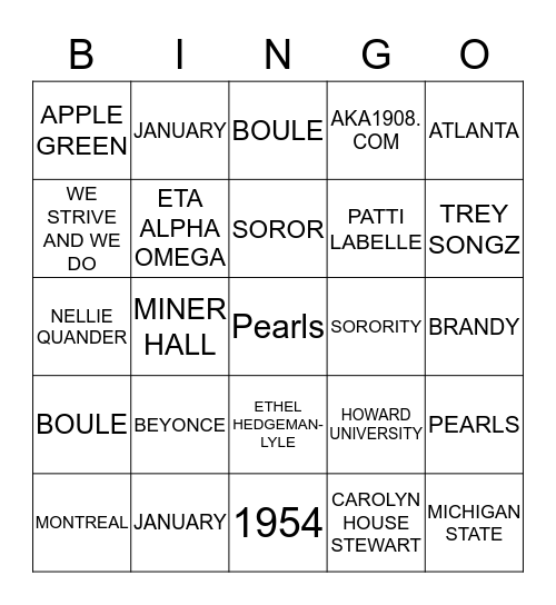 Charter Day Tea BINGO Card