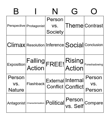 Language Arts Vocabulary: Units 1-4 Bingo Card