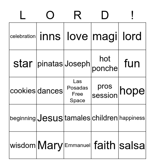 Las Posadas Bingo Game Bingo Card