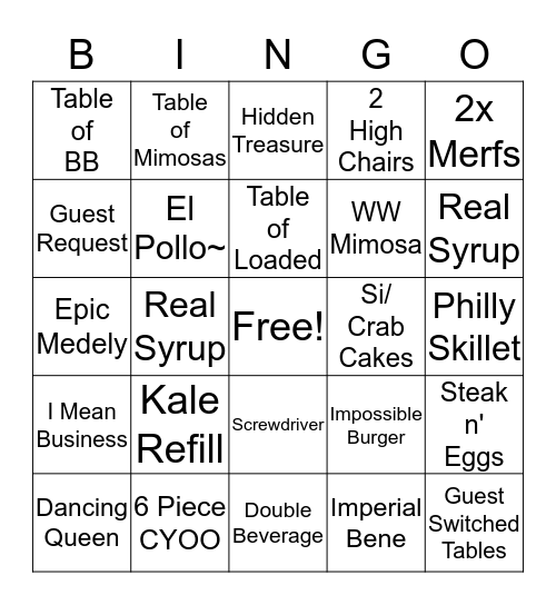 Epic Bingo Card