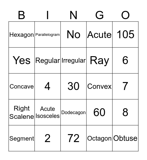 Polygon Review Bingo Card