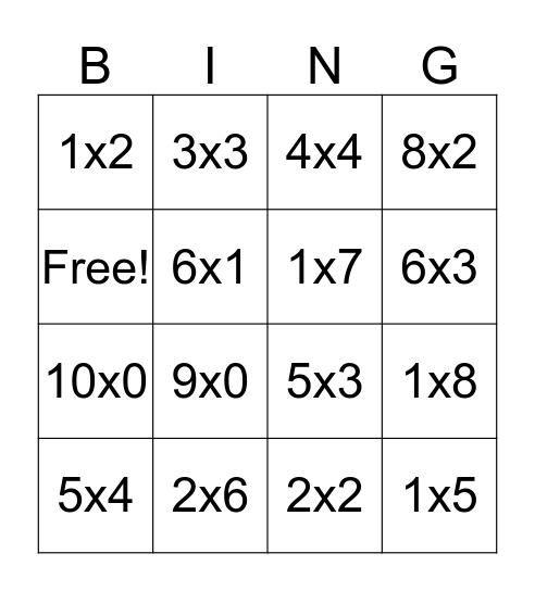 leren tellen tot 20 Bingo Card
