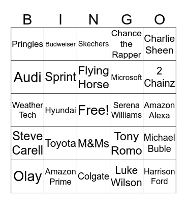 SUPERBOWL BINGO Card