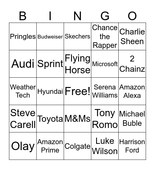 SUPERBOWL BINGO Card