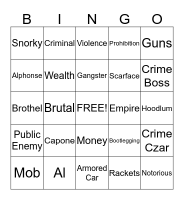 Capone  Bingo Card