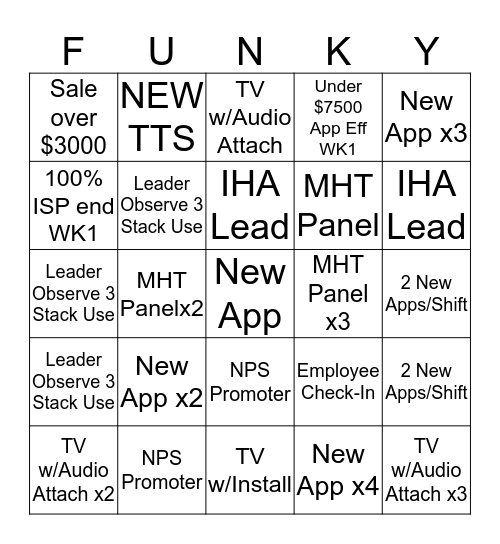 HT Week 1 ( 2 Bingos= $10 Gift Card of Choice) Bingo Card