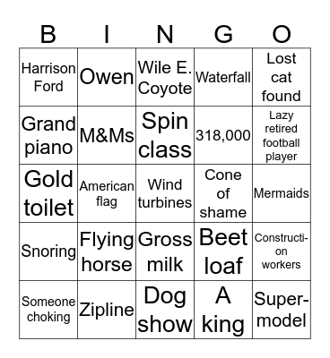 Superbowl Bingo 2019! Bingo Card