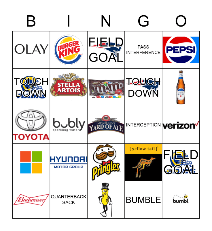 SUPER BOWL LIII Bingo Card
