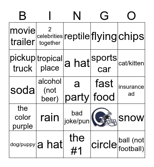 Super Bowl LIII  2019 Bingo Card