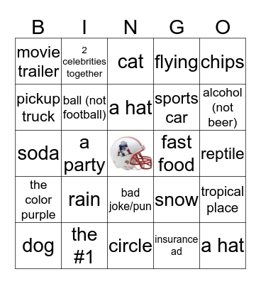 Super Bowl LIII  2019 Bingo Card