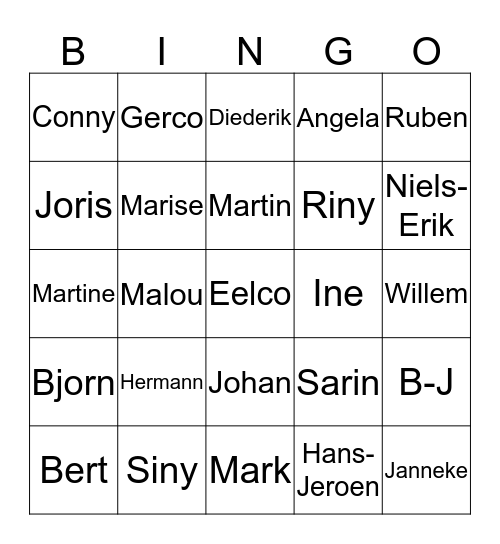 Fam. Feest Karaoke Bingo Card