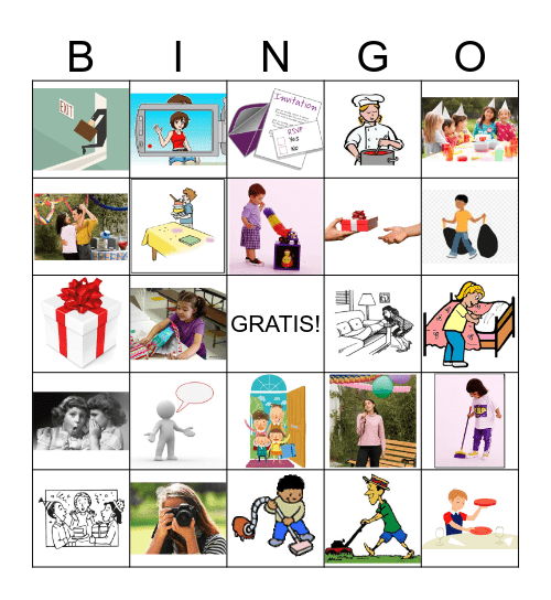 Los quehaceres y las fiestas Bingo Card