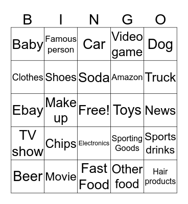 Commercial bingo Card