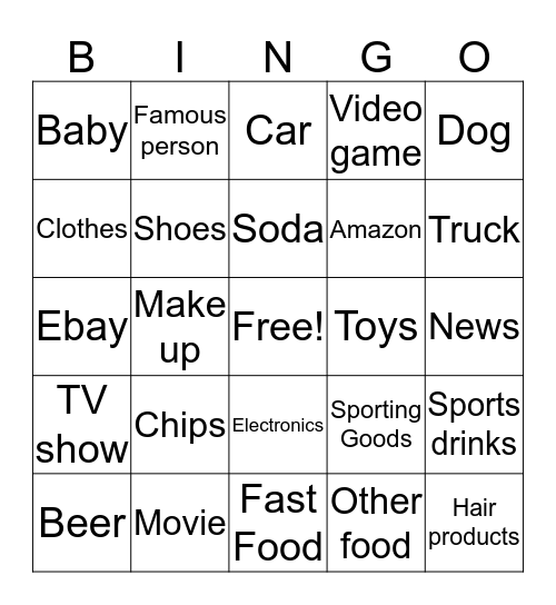 Commercial bingo Card