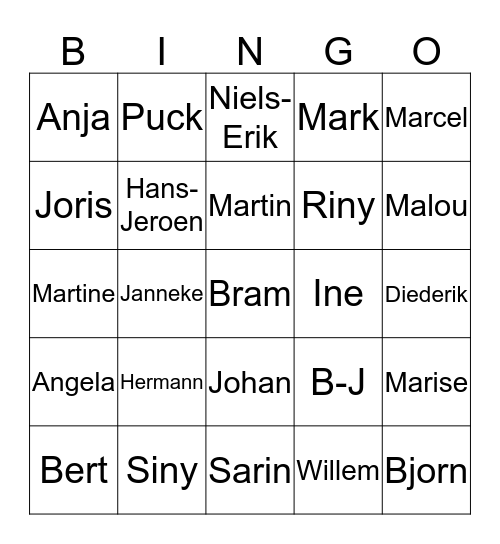 Fam. Feest Karaoke Bingo Card