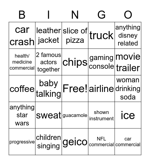 Superbowl 53!!!!!!!!!! Bingo Card