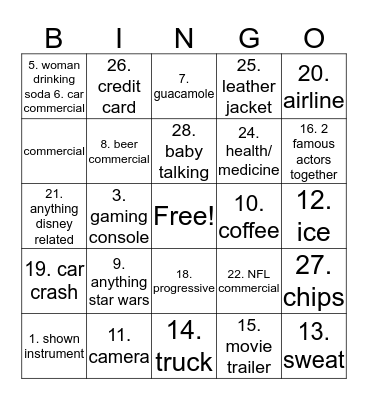 superbowl 53! Bingo Card