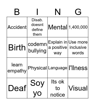 Soy Yo Bingo Card