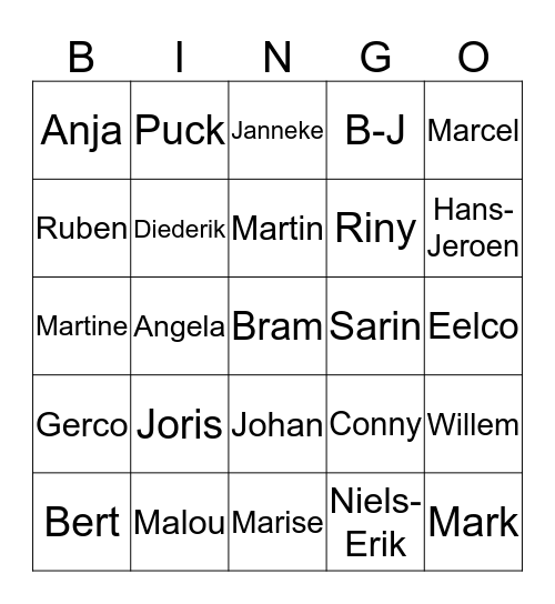 Fam. Feest Karaoke Bingo Card
