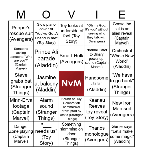 Nando v Trailers - Superbowl Edition Bingo Card