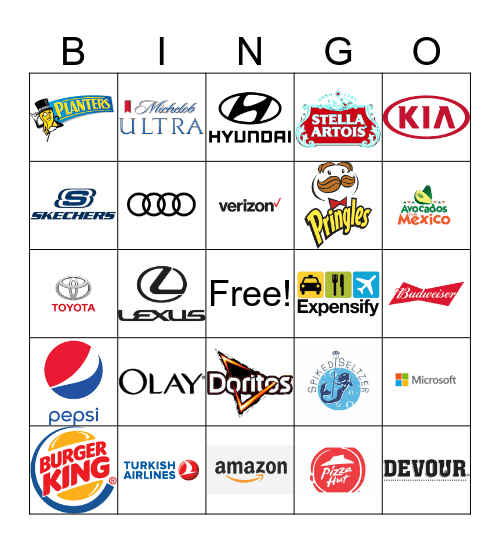 Super Bowl Commercial Bingo Card