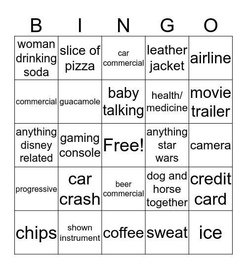 superbowl 53! Bingo Card