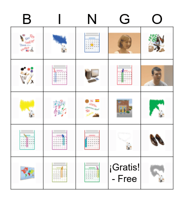 Los colores, las clases y los días de la semana Bingo Card