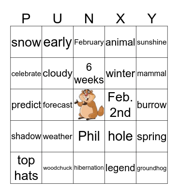 GROUNDHOG DAY BINGO Card
